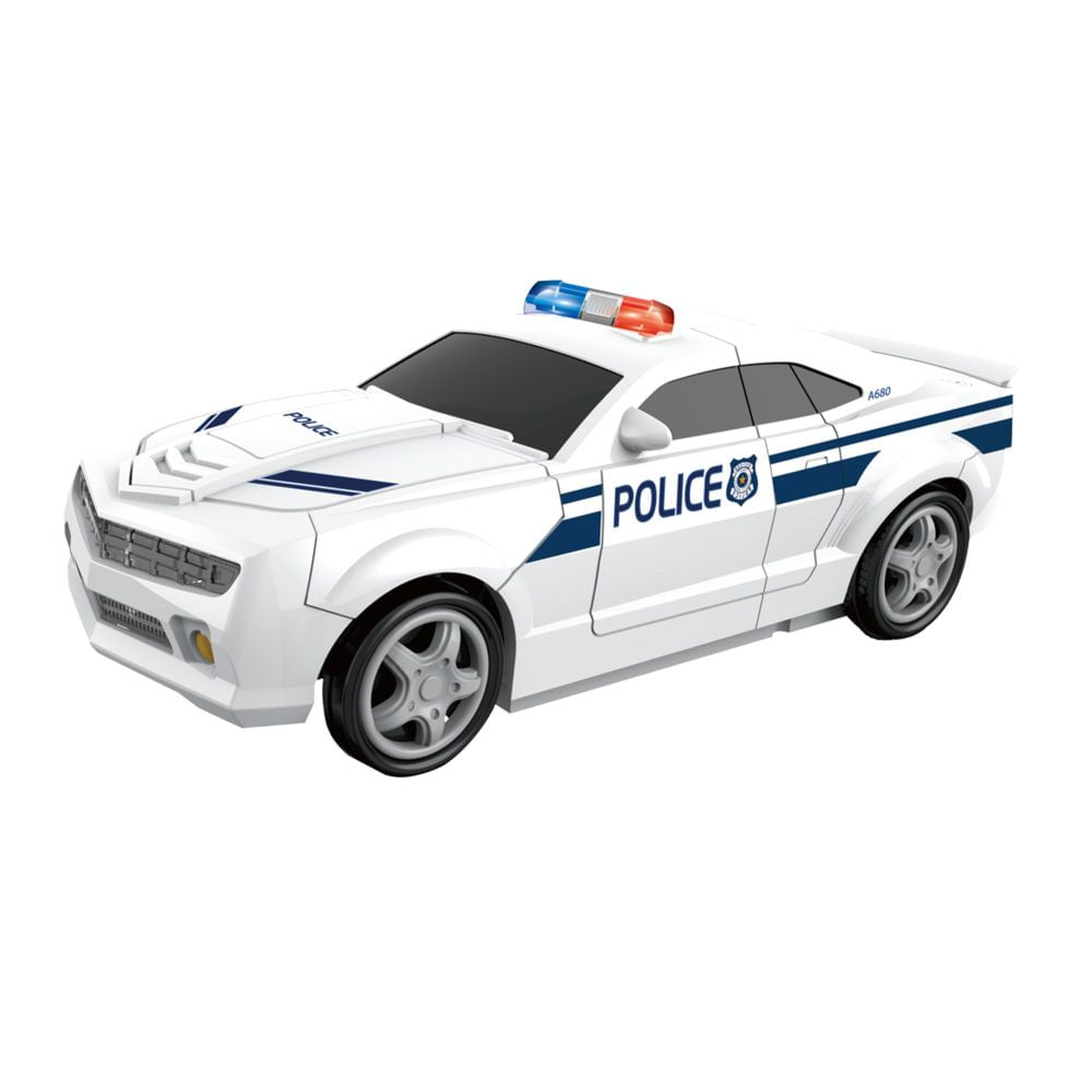 Carro Policia Bate E Volta Musical Brinquedo P/ Bebê C/ Som