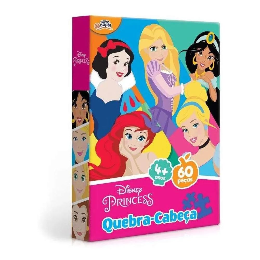 Puzzle Educativo 60 Peças Quebra Cabeça Princesas Disney