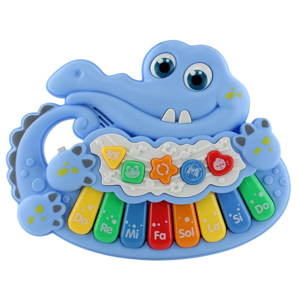 Teclado-Musical-Animalzinho-Jacare-Azul-R2990-Bbr-Toys Teclado-Musical-Animalzinho-Jacare-Azul-R2990-Bbr-Toys