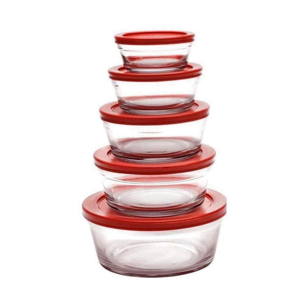 Nivalmix-Conjunto-de-Potes-de-Vidro-c-Tampa-Vermelha-05-Pcs-Splendo-2368567 Nivalmix-Conjunto-de-Potes-de-Vidro-c-Tampa-Vermelha-05-Pcs-Splendo-2368567