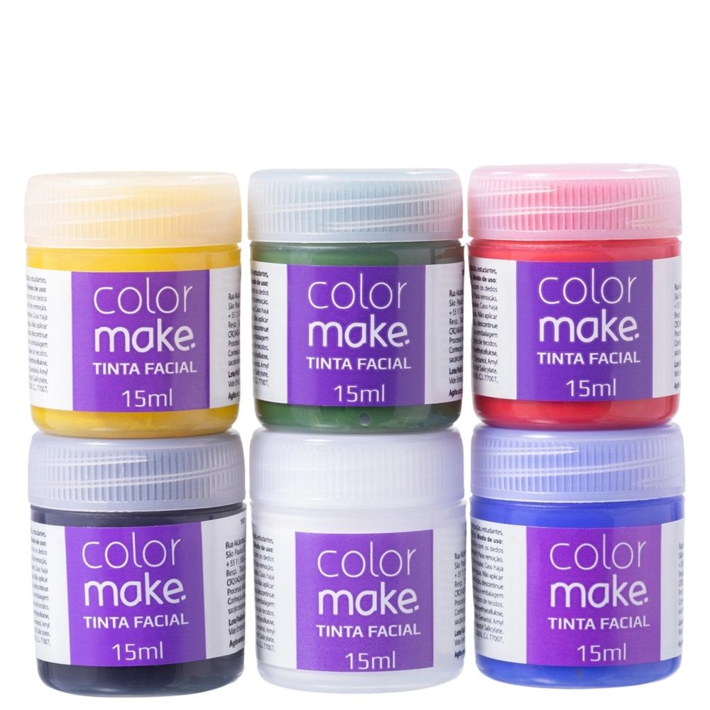 Nivalmix-Kit-Tinta-Facial-com-Pincel-15ml-06-Unidades-Colormake-1979828 Nivalmix-Kit-Tinta-Facial-com-Pincel-15ml-06-Unidades-Colormake-1979828