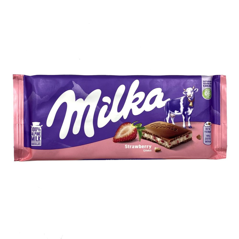 Milka Strawberry Chocolate Bar 100g - The Dutch Shop