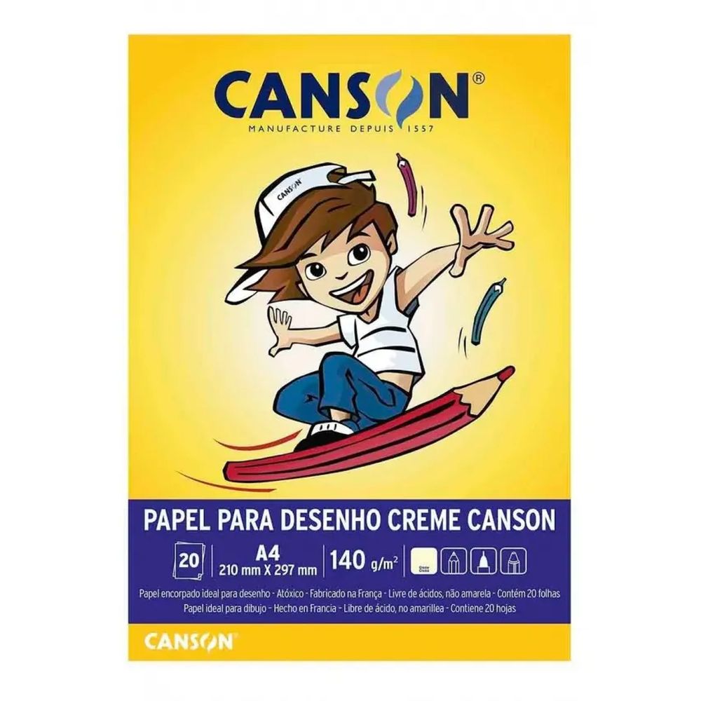 Nivalmix-Papel-Canson-A4-Creme-140G-M2-Bloco-Canson-102332 Nivalmix-Papel-Canson-A4-Creme-140G-M2-Bloco-Canson-102332