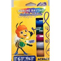 Nivalmix-Tinta-Guache-Bastao-06-Cores-Fantasia-Metallic-Acrilex-2365447 Nivalmix-Tinta-Guache-Bastao-06-Cores-Fantasia-Metallic-Acrilex-2365447