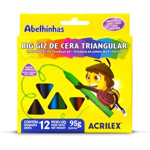 Papelaria - Giz de Cera Unissex 12 Cores Triangular – nivalmix
