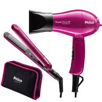 Nivalmix-Kit-Travel-Shine-1000W-Bivolt-Secador-mais-Prancha-Rosa-Philco-2110985 Nivalmix-Kit-Travel-Shine-1000W-Bivolt-Secador-mais-Prancha-Rosa-Philco-2110985