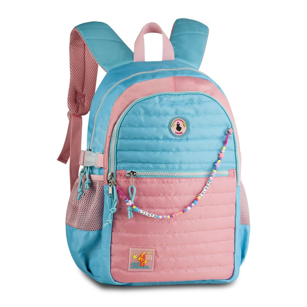 Mochila Escolar Luluca Azul e Rosa - Clio Style - nivalmix