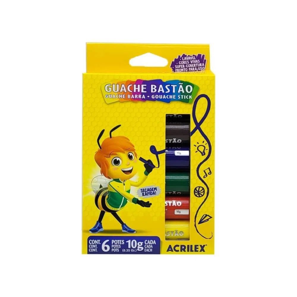 Nivalmix-Tinta-Guache-Bastao-06-Cores-Vibrantes-Acrilex-2365421 Nivalmix-Tinta-Guache-Bastao-06-Cores-Vibrantes-Acrilex-2365421