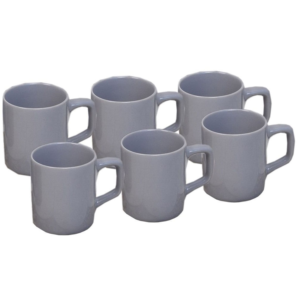 Nivalmix-Jogo-de-Xicaras-Ceramica-06-Pecas-90ml-Cinza-Wellmix-2384063 Nivalmix-Jogo-de-Xicaras-Ceramica-06-Pecas-90ml-Cinza-Wellmix-2384063