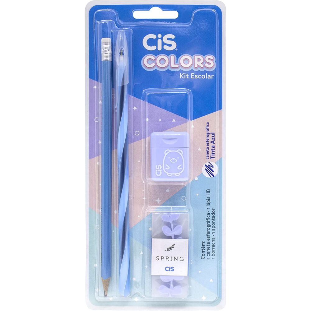 Kit-Escolar-de-Papelaria-Colors-com-4-Pecas-Azul-Cis-2327552-1 Kit-Escolar-de-Papelaria-Colors-com-4-Pecas-Azul-Cis-2327552-1