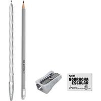 Kit-Escolar-de-Papelaria-Colors-com-4-Pecas-Cinza-Cis-2374716-2 Kit-Escolar-de-Papelaria-Colors-com-4-Pecas-Cinza-Cis-2374716-2