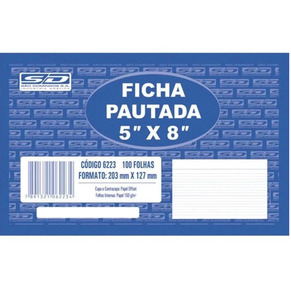 ficha-pautada-5-x-8-100-folhas-sao-domingos ficha-pautada-5-x-8-100-folhas-sao-domingos