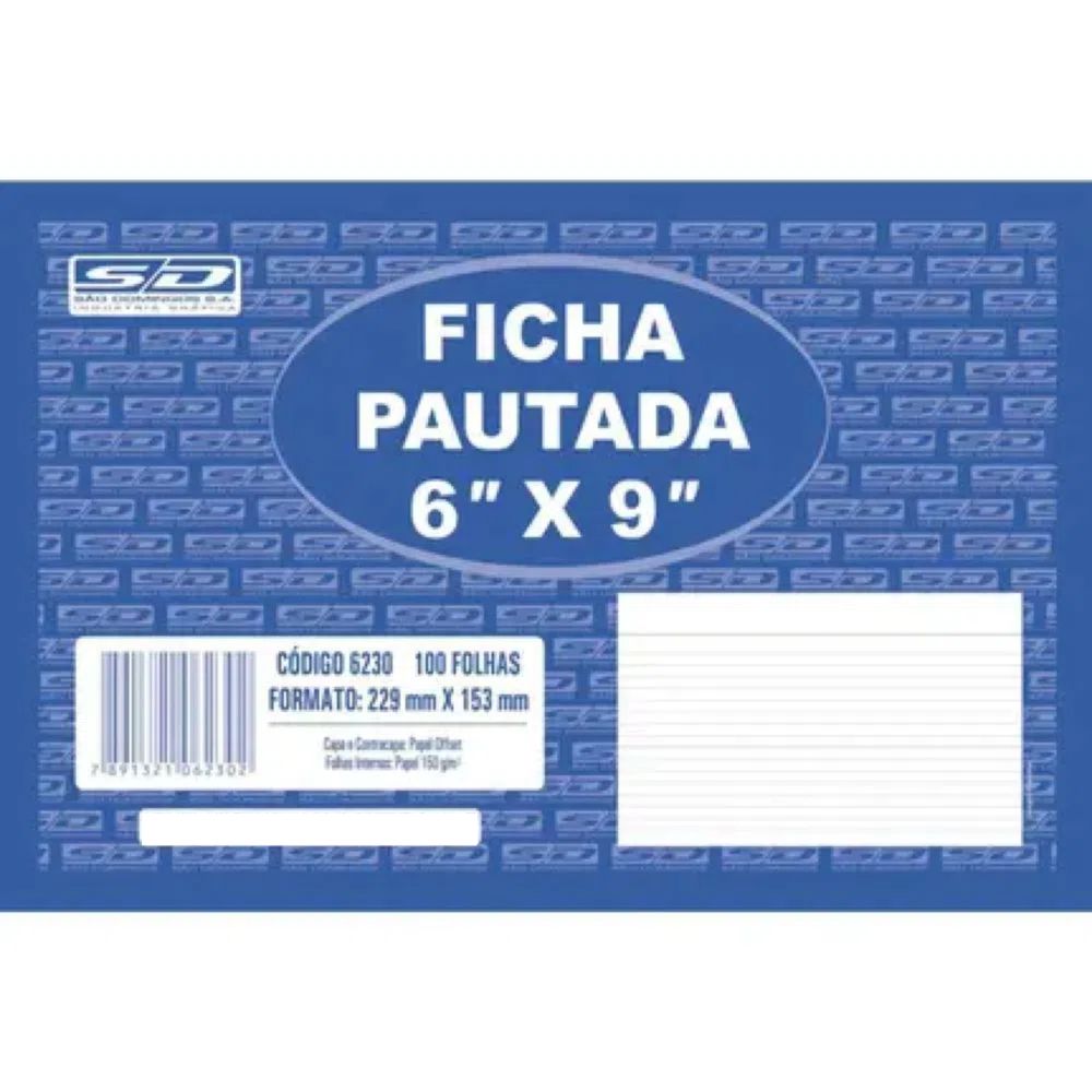 ficha-pautada-6-x-9-100-folhas-sao-domingos ficha-pautada-6-x-9-100-folhas-sao-domingos