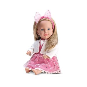 Boneca de Pano Lola 36cm Vestido Rosa - BBR Toys - nivalmix