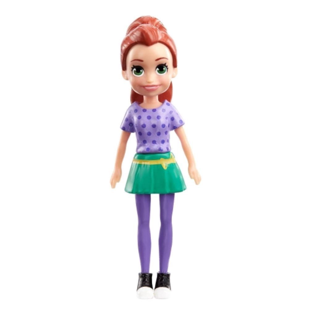 Polly Pocket Boneca Básica Lila Saia Verde - Mattel - nivalmix