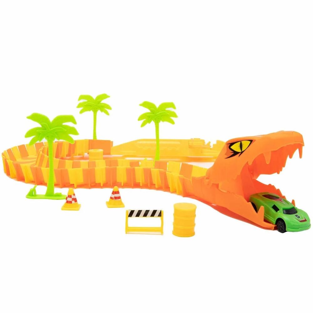 Modelo de jogo de escada de cobra com tema de dinossauro