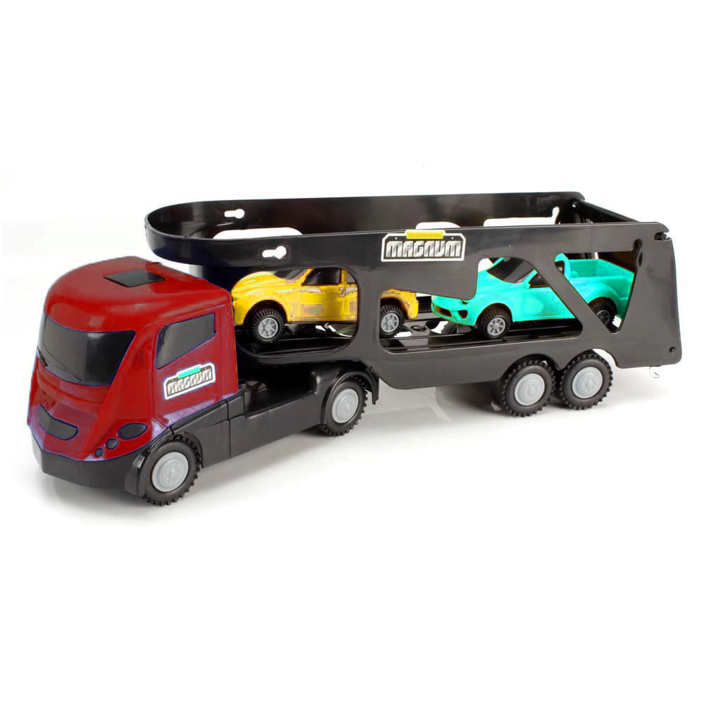 Caminhão Brinquedo Infantil Cegonha Miniatura + 4 Carrinhos - Bs Toys