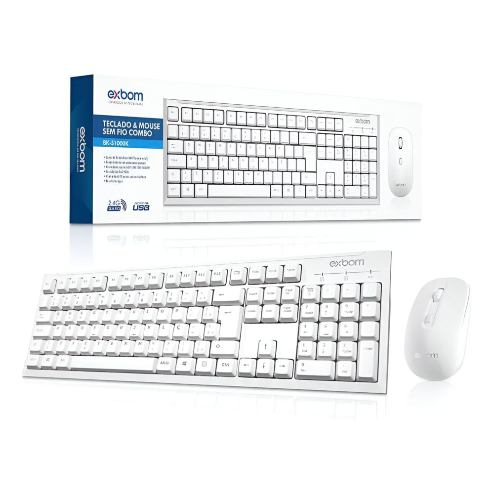 Nivalmix-Kit-Teclado-e-Mouse-sem-Fio-BK-S1000K-4367-Branco-Exbom-2453366-1 Nivalmix-Kit-Teclado-e-Mouse-sem-Fio-BK-S1000K-4367-Branco-Exbom-2453366-1