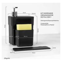 Nivalmix-Kit-Dispenser-Organizador-De-Pia-3x1-Micromax-2456694-4 Nivalmix-Kit-Dispenser-Organizador-De-Pia-3x1-Micromax-2456694-4