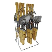 Nivalmix-Conjunto-Talheres-Bambu-24-Pcs-com-Suporte-N2446437-Quanhe-2446437