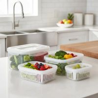 Kit-4-Potes-Cesto-Escorredor-Quanhe Kit-4-Potes-Cesto-Escorredor-Quanhe