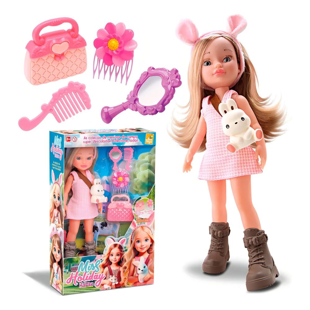 Nivalmix-Boneca-Miss-Holiday-Coelho-34-cm-1037-Bee-Toys-2500244 Nivalmix-Boneca-Miss-Holiday-Coelho-34-cm-1037-Bee-Toys-2500244